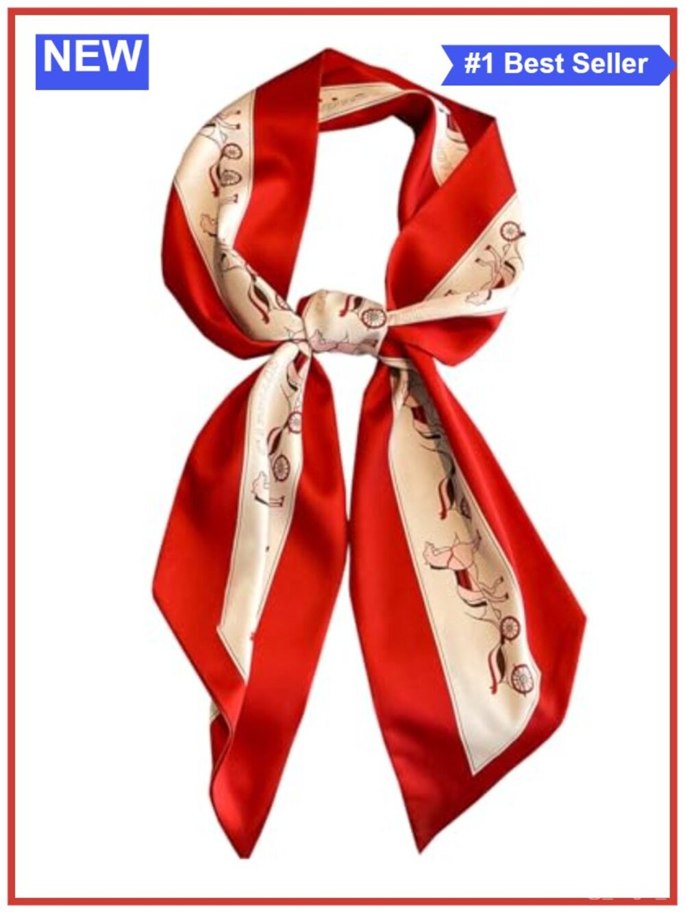 Polyester Satin Skinny Scarf Headband Handbag Accessory